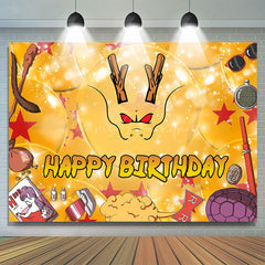 Lofaris Sparkle Gold Crutch Dragon Happy Birthday Backdrop