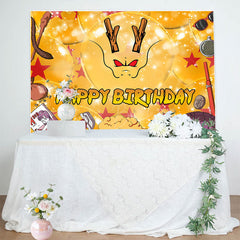 Lofaris Sparkle Gold Crutch Dragon Happy Birthday Backdrop