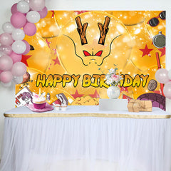 Lofaris Sparkle Gold Crutch Dragon Happy Birthday Backdrop