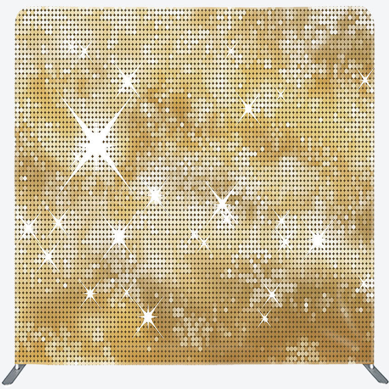 Lofaris Sparkle Gold Sequins Dance Party Pillow Case Backdrop