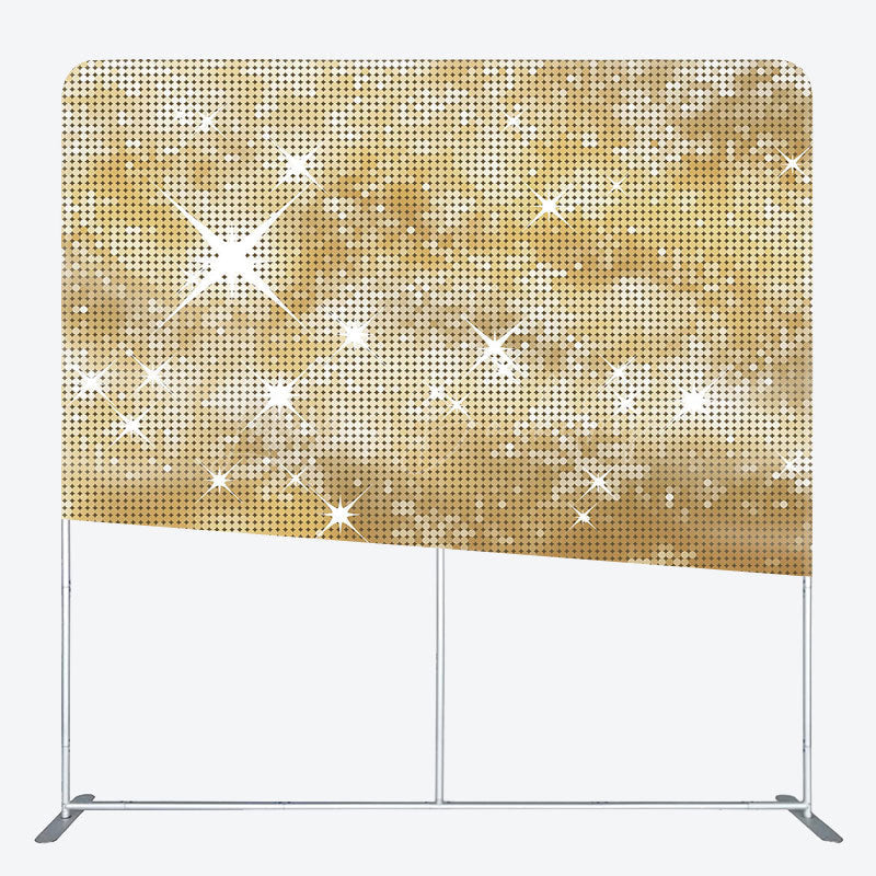 Lofaris Sparkle Gold Sequins Dance Party Pillow Case Backdrop