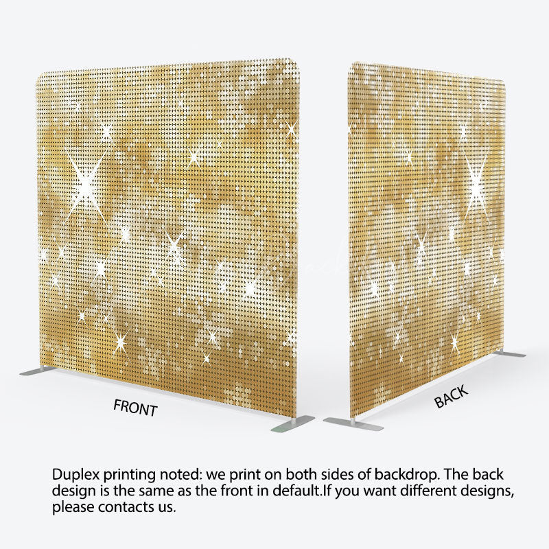 Lofaris Sparkle Gold Sequins Dance Party Pillow Case Backdrop