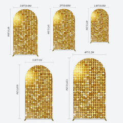 Lofaris Sparkle Heart Gold Sequins Birthday Arch Backdrop