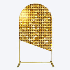 Lofaris Sparkle Heart Gold Sequins Birthday Arch Backdrop