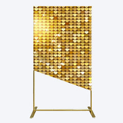 Lofaris Sparkle Heart Gold Sequins Birthday Rectangle Backdrop
