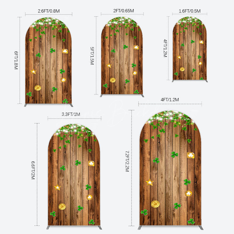 Lofaris Sparkle Light Clover Wooden St Patrick Arch Backdrop
