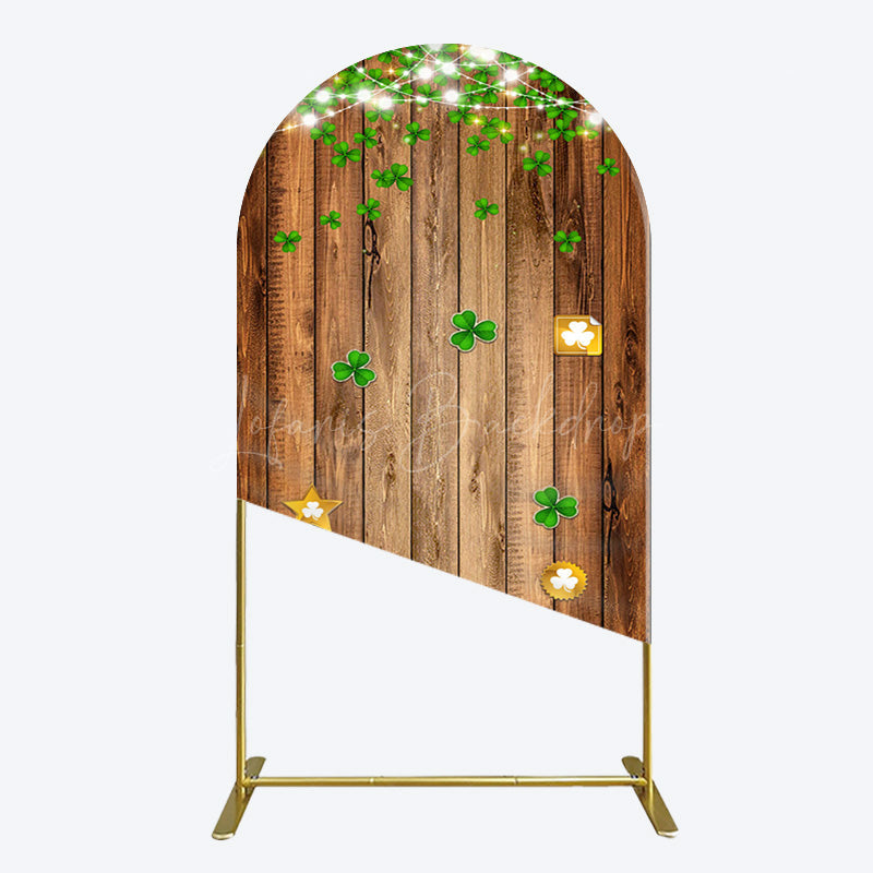 Lofaris Sparkle Light Clover Wooden St Patrick Arch Backdrop