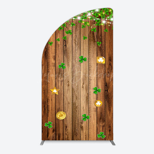 Lofaris Sparkle Light Clover Wooden St Patrick Half Moon Arch Backdrop