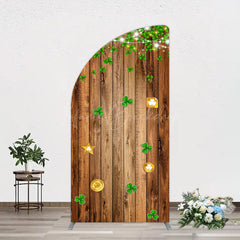 Lofaris Sparkle Light Clover Wooden St Patrick Half Moon Arch Backdrop
