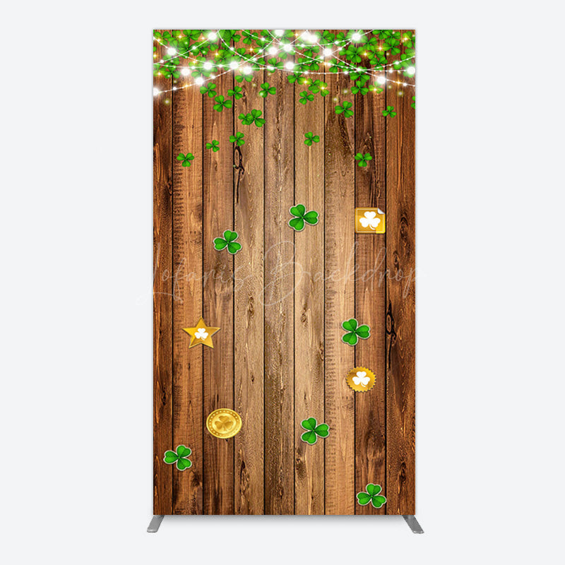 Lofaris Sparkle Light Clover Wooden St Patrick Rectangle Backdrop