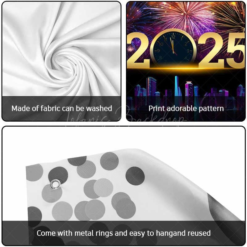 Lofaris Sparkle Neon Cyber City New Year Garage Door Banner