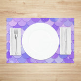 Lofaris Sparkle Purple Mermaid Scales Set Of 4 Placemats