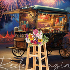 Lofaris Sparkle Sky Vending Cart Independence Day Backdrop
