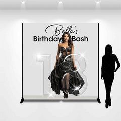 Lofaris Sparkle Transparent 18 Custom Photo Birthday Backdrop