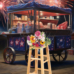 Lofaris Sparkle Trolley Shelf Independence Day Photo Backdrop
