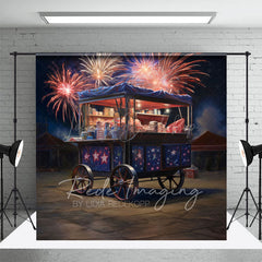 Lofaris Sparkle Trolley Shelf Independence Day Photo Backdrop