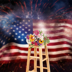 Lofaris Sparkle Usa Flag Independence Day Photo Backdrop