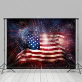 Lofaris Sparkle Usa Flag Independence Day Photo Backdrop