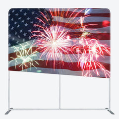 Lofaris Sparkle Usa Flag Independence Day Pillow Case Backdrop