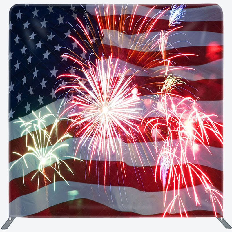 Lofaris Sparkle Usa Flag Independence Day Pillow Case Backdrop