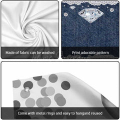 Lofaris Sparkling Diamonds Navy Denim Garage Door Banner