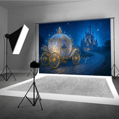 Lofaris Sparkly Princess Carriage Photography Backdrop Fairytale Castle on a Starry Night Cinderella Inspired Birthday