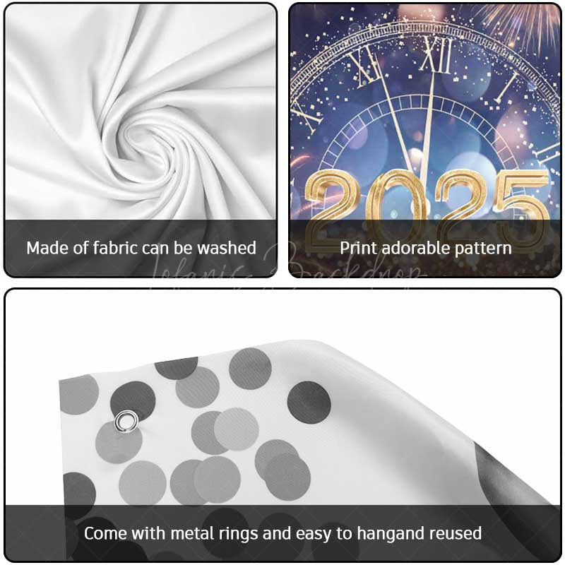 Lofaris Sparks Bokeh 2025 Clock Garage Door Banner