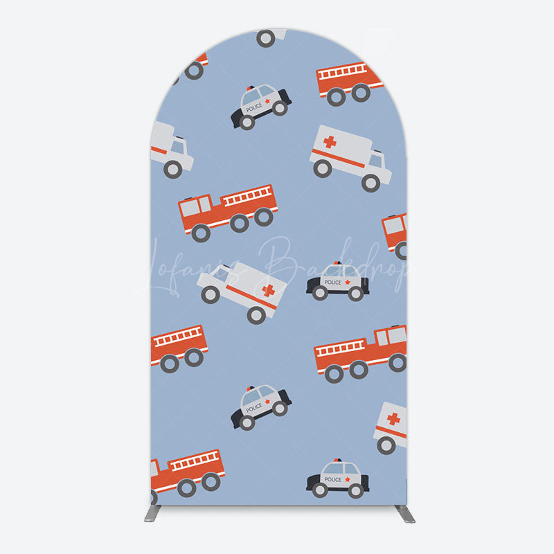 Lofaris Special Vehicle Cartoon Sweet Birthday Arch Backdrop