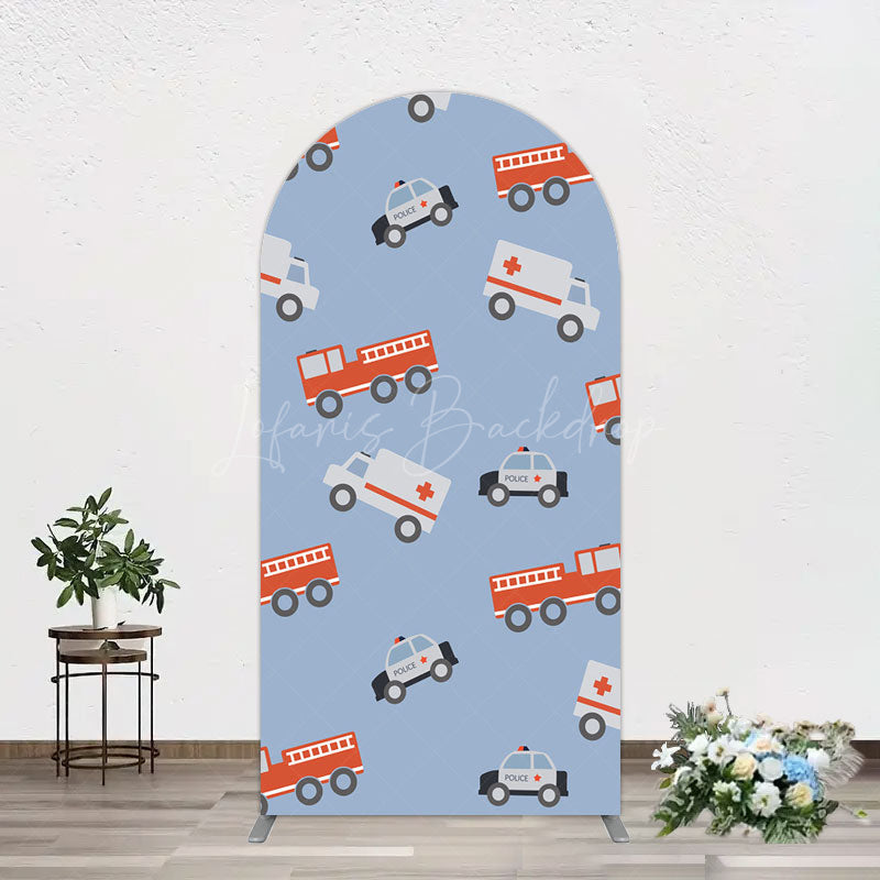 Lofaris Special Vehicle Cartoon Sweet Birthday Arch Backdrop