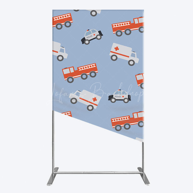 Lofaris Special Vehicle Cartoon Sweet Birthday Rectangle Backdrop