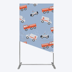 Lofaris Special Vehicle Cartoon Sweet Birthday Rectangle Backdrop