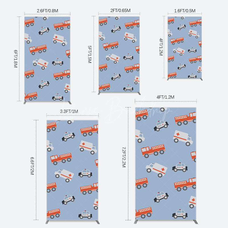 Lofaris Special Vehicle Cartoon Sweet Birthday Rectangle Backdrop