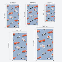 Lofaris Special Vehicle Cartoon Sweet Birthday Rectangle Backdrop