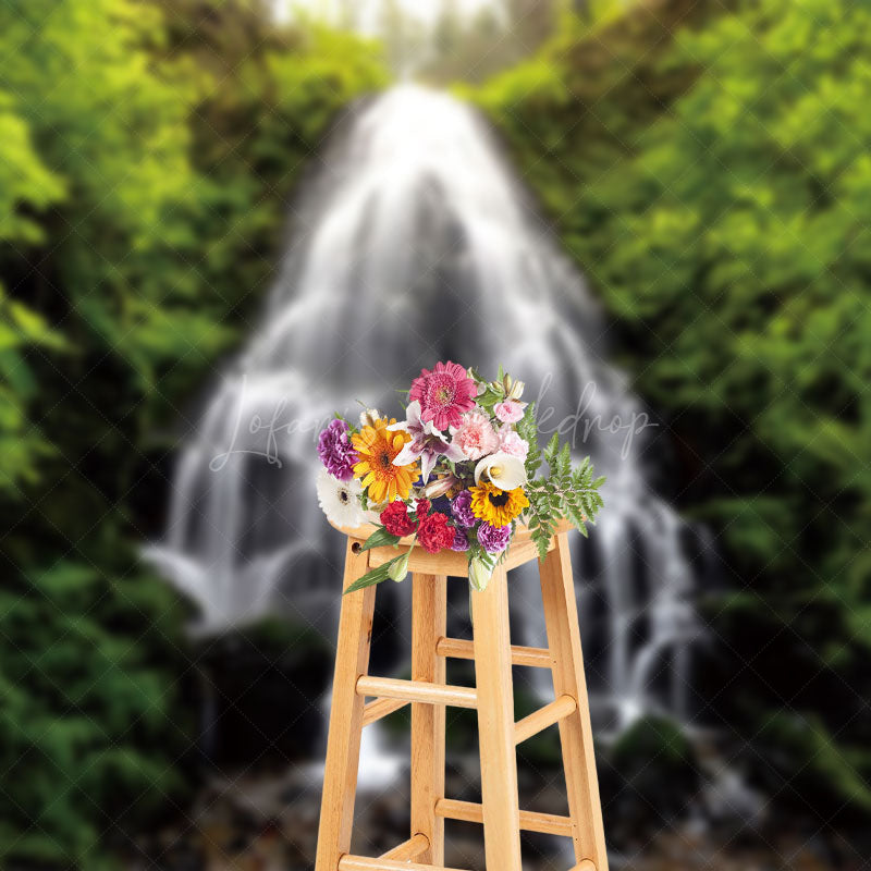 Lofaris Spectacular Waterfall Luxuriant Greenery Backdrop
