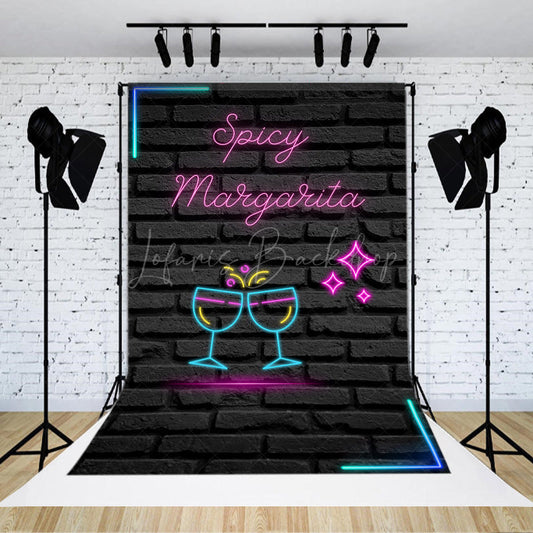 Lofaris Spicy Margarita Neon Sign Bridal Shower Backdrop Bachelorette Party Bar Decor Girls Night Out Photo Prop