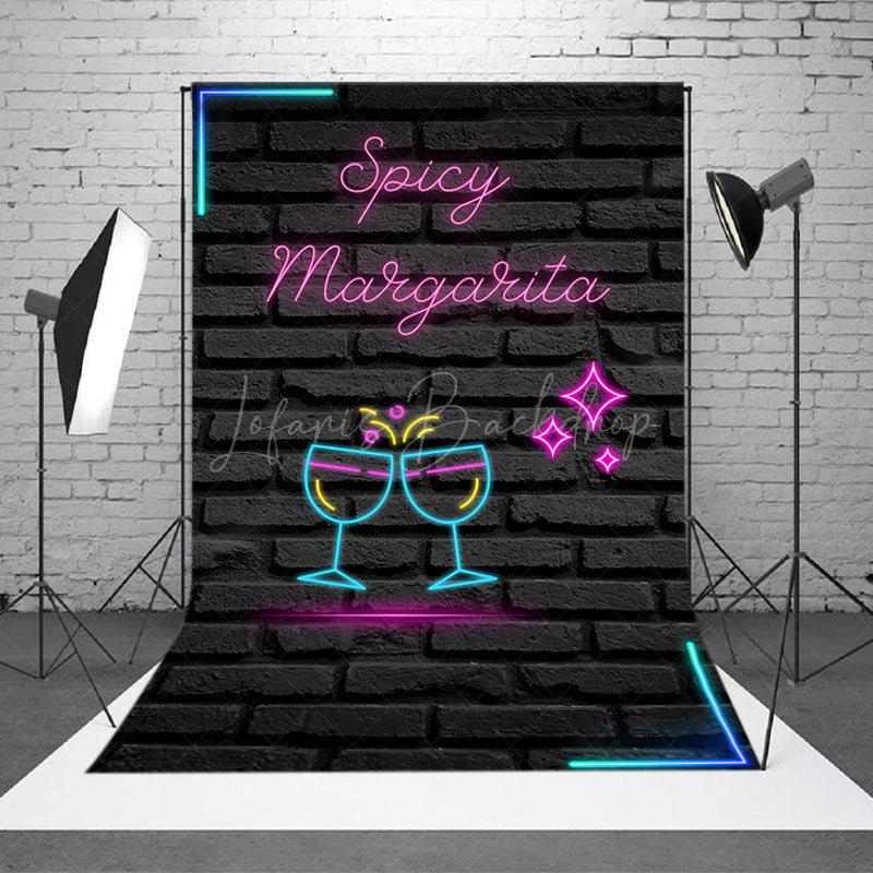 Lofaris Spicy Margarita Neon Sign Bridal Shower Backdrop Bachelorette Party Bar Decor Girls Night Out Photo Prop