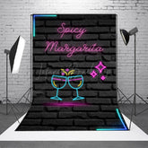 Lofaris Spicy Margarita Neon Sign Bridal Shower Backdrop Bachelorette Party Bar Decor Girls Night Out Photo Prop