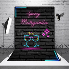 Lofaris Spicy Margarita Neon Sign Bridal Shower Backdrop Bachelorette Party Bar Decor Girls Night Out Photo Prop
