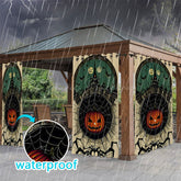 Lofaris Spider Web Castle Waterproof Printed Outdoor Curtains
