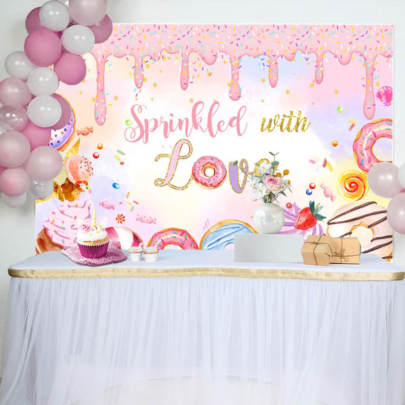 Lofaris Spinkled With Love Pink Creamy Birthday Backdrop