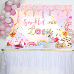 Lofaris Spinkled With Love Pink Creamy Birthday Backdrop