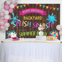 Lofaris Splish Splash Backyard Game Wooden Birthday Backdrop