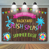 Lofaris Splish Splash Backyard Game Wooden Birthday Backdrop