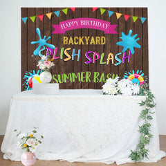Lofaris Splish Splash Backyard Game Wooden Birthday Backdrop
