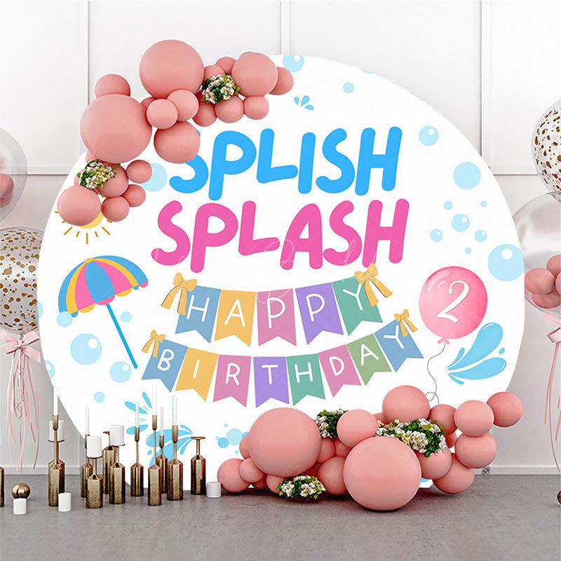 Lofaris Splish Splash Bubble 2nd Summer Birthday Round Backdrop