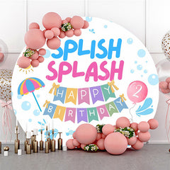 Lofaris Splish Splash Bubble 2nd Summer Birthday Round Backdrop