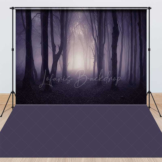 Lofaris Spooky Foggy Forest Combo Set Backdrop Haunted Woods for Halloween Dark Enchanted Photography Background