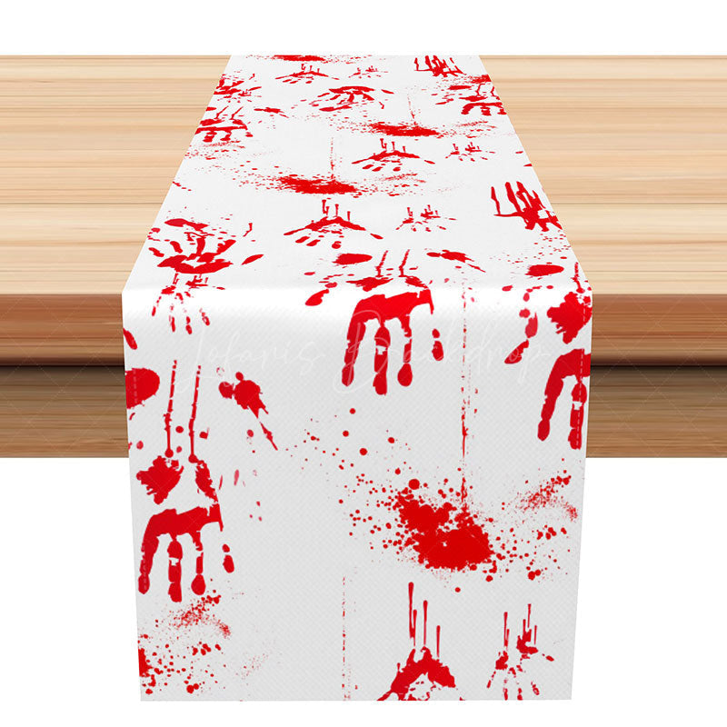 Lofaris Spooky Red Handprint Halloween Table Runner Horror Themed Party Decoration Haunted House or a Zombie Apocalypse