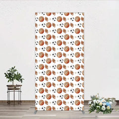 Lofaris Sports Balls Pattern Birthday Rectangle Backdrop Basketball Football and Soccer All Star Party Background