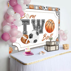 Lofaris Sports Born Two Ball 2nd Birthday Backdrop For Boys